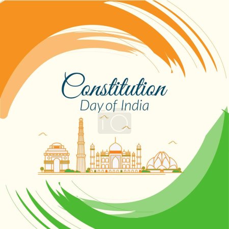 Illustration for Banner design of Constitution Day of India template. - Royalty Free Image