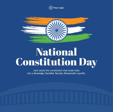 Téléchargez les illustrations : Conception de bannière du modèle de Journée nationale de la Constitution. - en licence libre de droit
