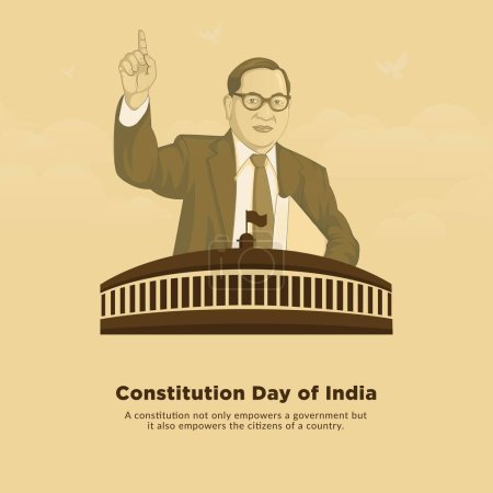 Illustration for Banner design of Happy Constitution Day of India template. - Royalty Free Image