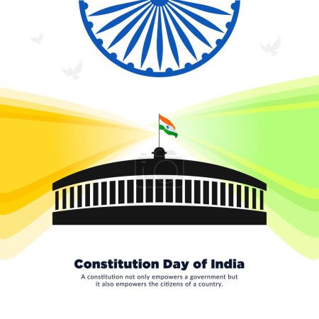 Illustration for Banner design of Happy Constitution Day of India template. - Royalty Free Image