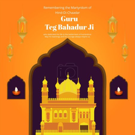 Ilustración de Banner de diseño de gurú tegh plantilla de ji bahadur. - Imagen libre de derechos