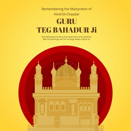 Illustrazione per Banner design del modello di guru tegh bahadur ji. - Immagini Royalty Free