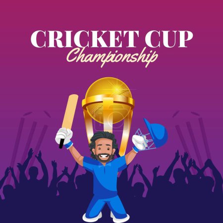 Téléchargez les illustrations : Modèle de conception de bannière Cricket Cup Championship. - en licence libre de droit