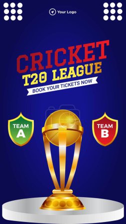 Téléchargez les illustrations : Modèle de portrait Cricket T20 League. - en licence libre de droit