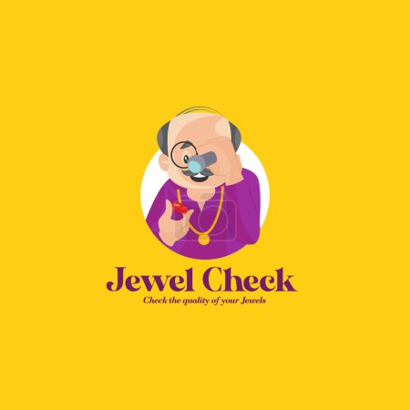 Téléchargez les illustrations : Modèle de logo de mascotte vectorielle Jewel check. - en licence libre de droit