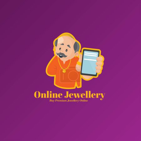 Téléchargez les illustrations : Modèle de logo de mascotte de vecteur de bijoux en ligne. - en licence libre de droit