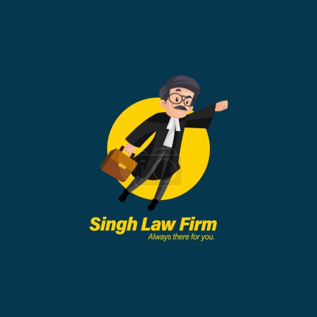 Illustration for Singh law firm always there for you vector mascot logo template. - Royalty Free Image