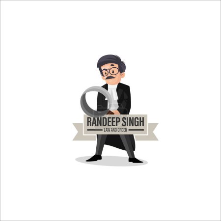 Illustration for Randeep singh law and order vector mascot logo template. - Royalty Free Image