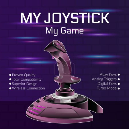 Ilustración de Banner de diseño de mi joystick mi plantilla de juego. - Imagen libre de derechos
