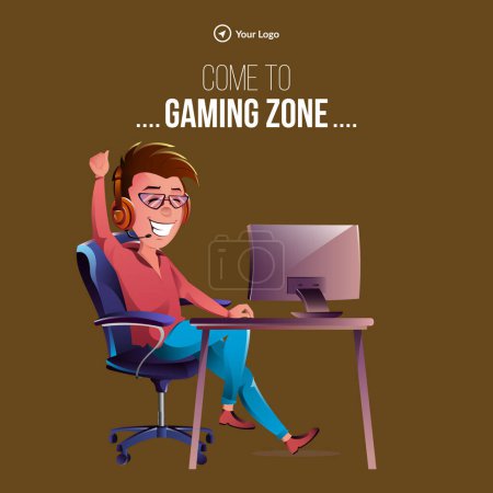 Banner design of come to gaming zone template. 