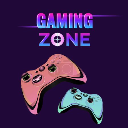 Illustration for Banner design of gaming zone template. - Royalty Free Image