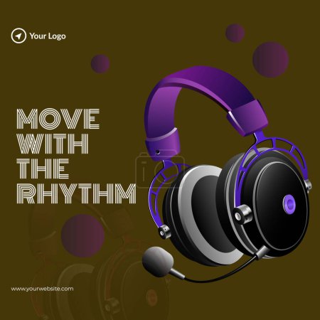 Illustration for Banner design of move with the rhythm template. - Royalty Free Image
