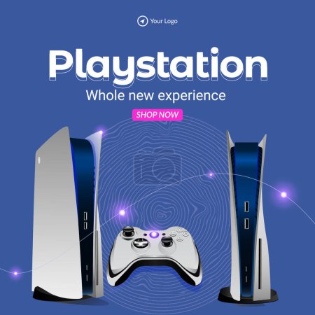 Illustration for Banner design of playstation whole new experience template. - Royalty Free Image
