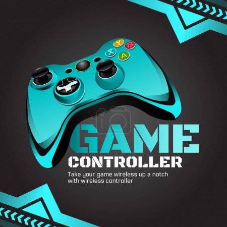Illustration for Banner design of game controller template. - Royalty Free Image