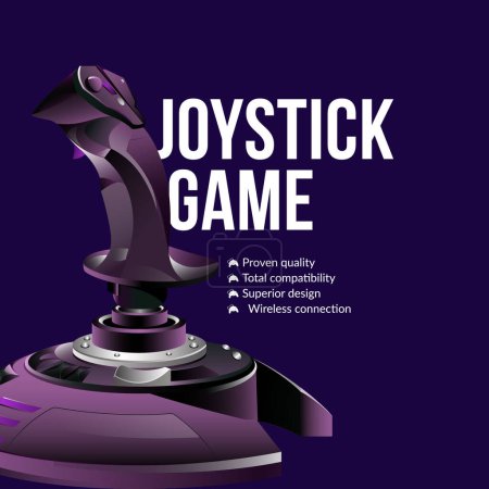 Ilustración de Diseño de banner de plantilla de juego de joystick. - Imagen libre de derechos