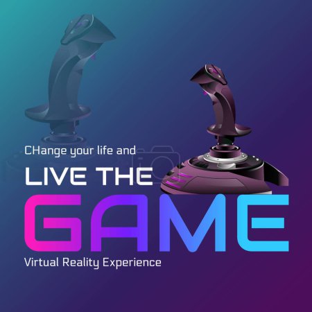Ilustración de Banner de diseño de vivir el juego de realidad virtual de la experiencia de la plantilla. - Imagen libre de derechos