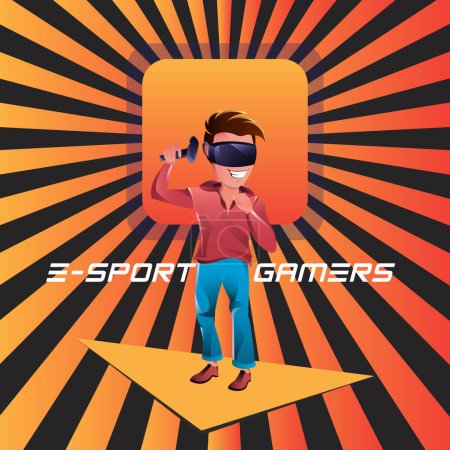 Ilustración de Diseño de banner de la plantilla de jugadores de e-sport. - Imagen libre de derechos