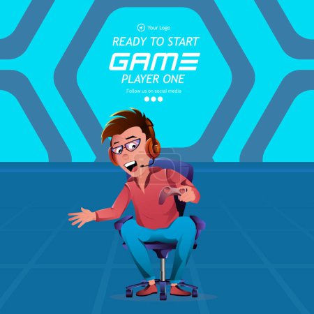 Illustration for Banner design of ready to start game template. - Royalty Free Image