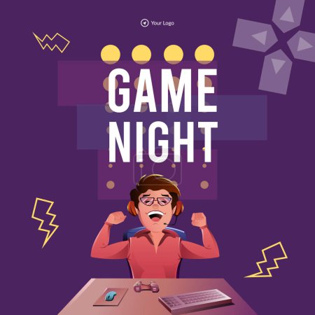 Illustration for Banner design of game night template. - Royalty Free Image