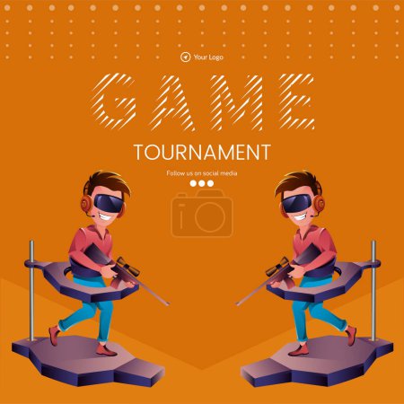 Illustration for Banner design of game tournament template. - Royalty Free Image