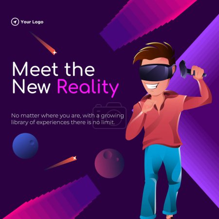 Illustration for Banner design of meet the new reality template. - Royalty Free Image
