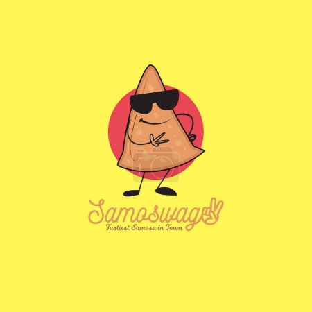 Ilustración de Samosa swag más sabroso samosa en la ciudad bar vector logo design - Imagen libre de derechos