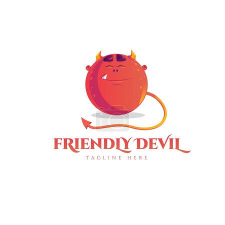 Téléchargez les illustrations : Amical diable vecteur logo design - en licence libre de droit