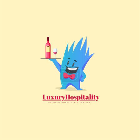 Téléchargez les illustrations : Luxe hospitalité premium services vectoriel logo design - en licence libre de droit