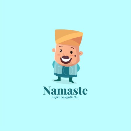 Ilustración de Namaste aapka swagath hai vector logo design. - Imagen libre de derechos