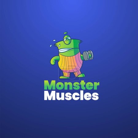 Ilustración de Diseño del logotipo del vector de músculos monstruos. - Imagen libre de derechos
