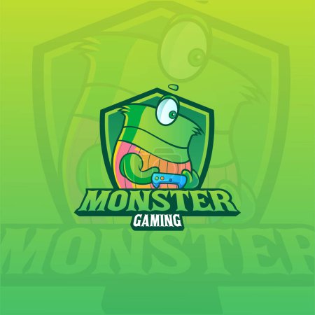 Ilustración de Diseño del logo del vector de juego monstruo. - Imagen libre de derechos