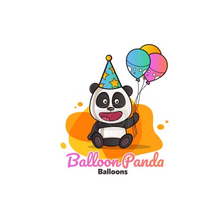 Ilustración de Globo panda vector logo diseño. - Imagen libre de derechos