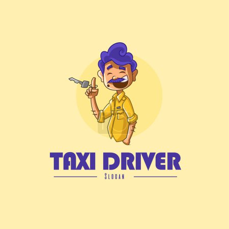 Illustration for Taxi driver vector logo design template. - Royalty Free Image