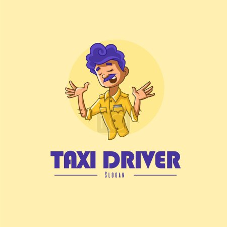 Téléchargez les illustrations : Modèle de conception de logo vectoriel chauffeur de taxi. - en licence libre de droit