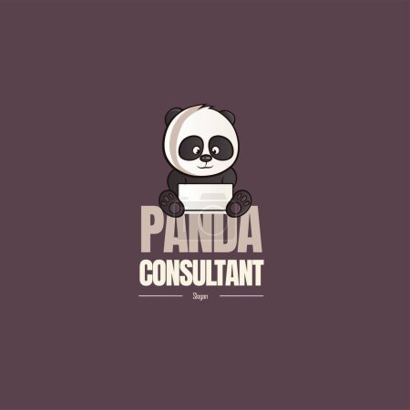 Ilustración de Panda consultor vector logo design template. - Imagen libre de derechos