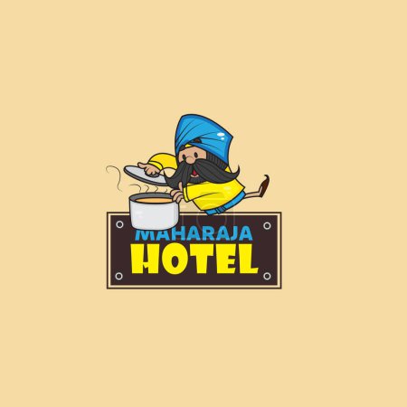 Téléchargez les illustrations : Modèle de conception de logo vectoriel hôtel Maharaja. - en licence libre de droit
