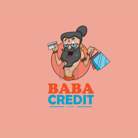 Ilustración de Plantilla de diseño de logotipo de vector de crédito Baba. - Imagen libre de derechos