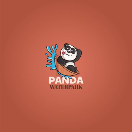 Ilustración de Plantilla de diseño del logo del parque acuático Panda. - Imagen libre de derechos