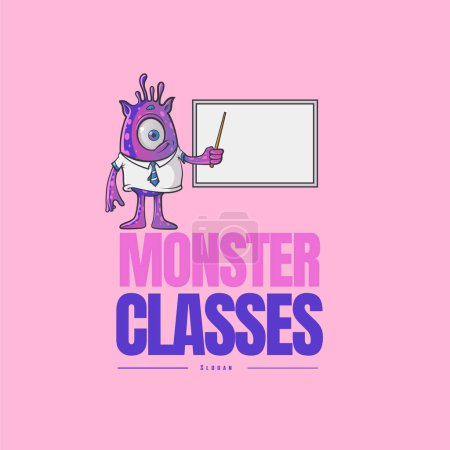 Ilustración de Diseño del logotipo del vector de clases de monstruo. - Imagen libre de derechos