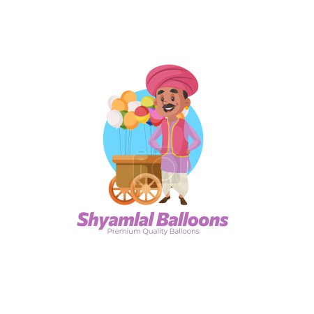 Téléchargez les illustrations : Modèle de logo de mascotte vectorielle de ballons de qualité supérieure Shyamlal ballons. - en licence libre de droit