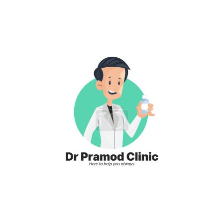 Illustration for Dr Pramod clinic here to help you always vector mascot logo template. - Royalty Free Image