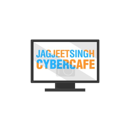 Illustration for Jagjeet singh cyber cafe vector mascot logo template. - Royalty Free Image