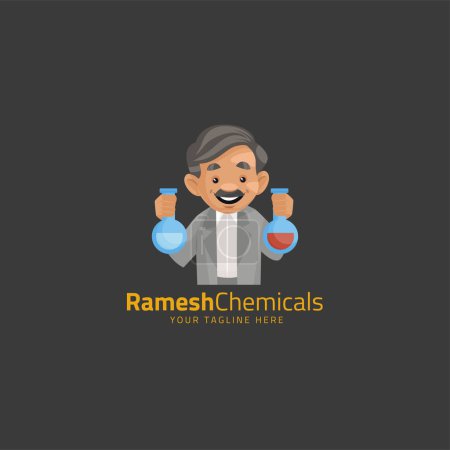 Ilustración de Plantilla de logotipo de mascota de vector de productos químicos Ramesh. - Imagen libre de derechos