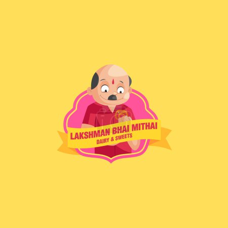 Téléchargez les illustrations : Modèle de logo de mascotte vectoriel Lakshman bhai mithai dairy and sweets. - en licence libre de droit
