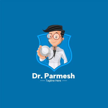 Téléchargez les illustrations : Modèle de logo de mascotte vecteur Dr. parmesh. - en licence libre de droit
