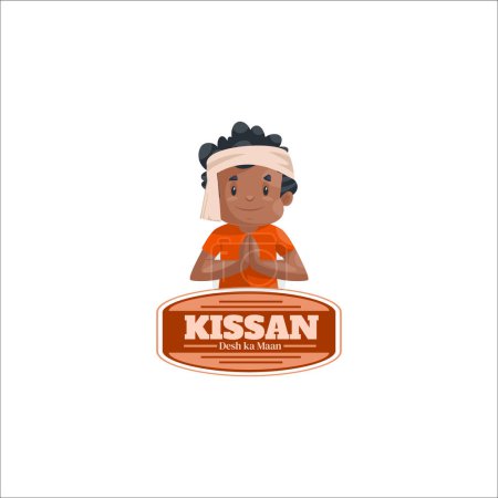 Illustration for Kissan desh ka maan vector mascot logo template. - Royalty Free Image