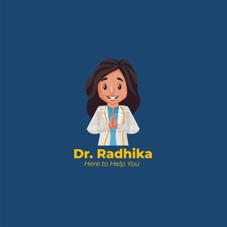Téléchargez les illustrations : Modèle de logo de mascotte vecteur radhika diététiste Dr.. - en licence libre de droit