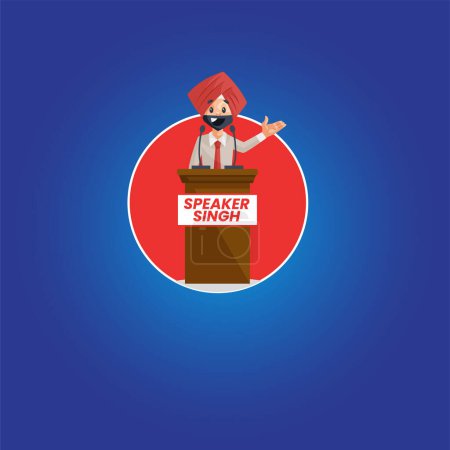 Illustration for Speaker singh vector mascot logo template. - Royalty Free Image
