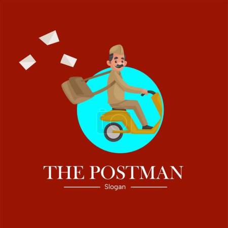 Illustration for The postman vector mascot logo template. - Royalty Free Image