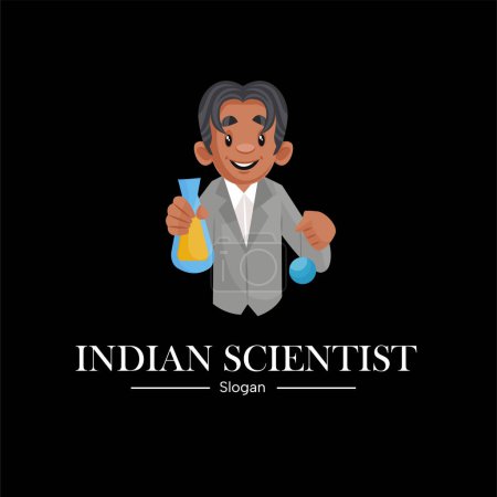 Illustration for Indian scientist vector mascot logo template. - Royalty Free Image